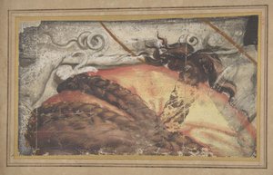 Wandteppich-Kartonfragment: Der obere Teil des Kopfes einer Frau mit über ein Tuch geflochtenem Haar..., 1500-50 von School of Raphael.