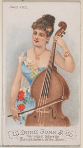Bassgeige, aus der Serie Musikinstrumente N82 für Duke-Zigaretten, 1888