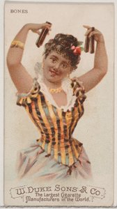 Knochen, aus der Serie Musikinstrumente N82 für Duke-Zigaretten, 1888 von Schumacher and Ettlinger