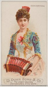 Konzertina, aus der Serie Musikinstrumente N82 für Duke-Zigarettenmarke, 1888