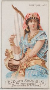 Ägyptische Harfe, aus der Serie Musikinstrumente N82 für Duke-Zigaretten, 1888