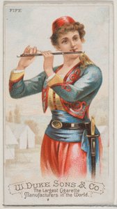 Querflöte, aus der Serie Musikinstrumente N82 für Duke-Zigarettenmarke, 1888
