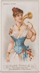 Römisches Horn, aus der Serie Musikinstrumente N82 für Duke-Zigaretten, 1888