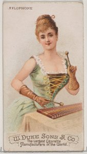 Xylophon, aus der Serie Musikinstrumente N82 für Duke-Zigaretten, 1888