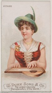 Zither, aus der Serie Musikinstrumente N82 für Duke-Zigaretten, 1888
