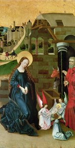 Anbetung des Jesuskindes (Seitenflügel eines Triptychons) von Schwabian School