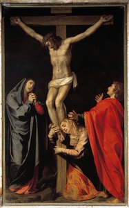 Kreuzigung mit Jungfrau, Maria Magdalena, Johannes dem Evangelisten von Scipione Pulzone
