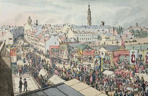 Zeichnung der Glasgow Fair, aus The Glasgow Looking Glass, 1825