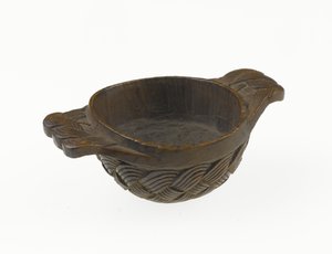 Quaich, zweihenkeliges, hölzernes Hochlandgefäß oder Trinkgefäß, ca. 1700 von Scottish School