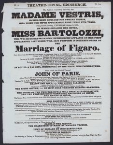 Theaterprogramm für das Theatre Royal, Edinburgh, 8. Oktober 1829 von Scottish School