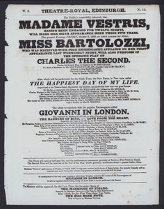 Theaterprogramm für das Theatre Royal, Edinburgh, 9. Oktober 1829 von Scottish School