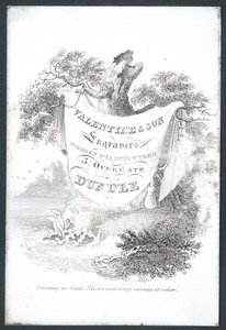 Valentine & Son, Graveure und Holzstempelschneider, Visitenkarte von Scottish School