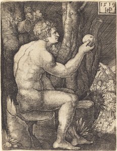 Adam sitzend von Sebald Beham