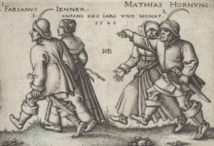 Januar und Februar, aus Das Fest der Bauern oder die zwölf Monate, 1546 von Sebald Beham