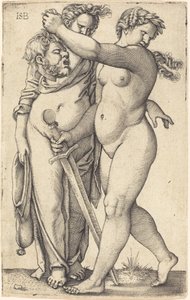 Judith nach links gehend und ihre Dienerin von Sebald Beham