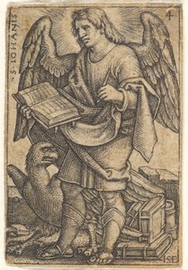 Tafel 4: Heiliger Johannes mit nach links gedrehtem Kopf und einem Buch in der rechten Hand, 1541 von Sebald Beham
