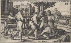 Rückkehr des verlorenen Sohnes, aus Die Geschichte des verlorenen Sohnes von Sebald Beham