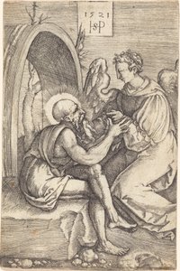Heiliger Hieronymus mit dem Engel von Sebald Beham