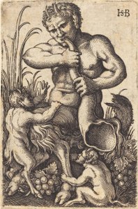 Satyr bläst ein Horn von Sebald Beham