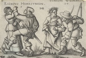 September und Oktober, aus Das Fest der Bauern oder die zwölf Monate, 1546-47 von Sebald Beham