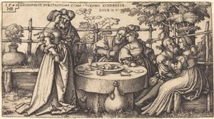 Der verlorene Sohn verschwendet sein Vermögen von Sebald Beham