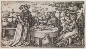 Der verlorene Sohn verschwendet sein Vermögen von Sebald Beham