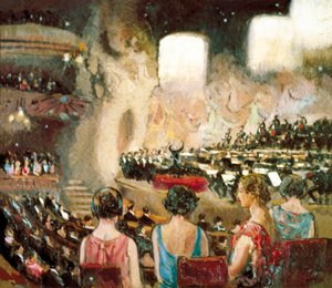 Das Orchester von Pau Casals im Palau de la Música Catalana in Barcelona, 20. Jahrhundert von Sebastian Junyent i Sans