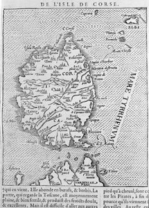 Korsika nach der „Cosmographia Universalis“ von Sebastian Münster. Basel 1558 von Sebastian Munster