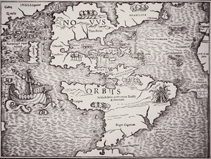 Karte von Amerika mit dem Atlantischen und Pazifischen Ozean