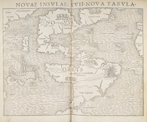 Karte von Nordamerika, Novae insulae, XVII nova tabula, Sebastian Munster