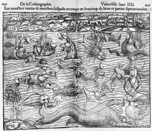 See- und Landmonster, Illustration aus Cosmographia Universalis, von Sebastian Münster (1489-1552) von Sebastian Munster