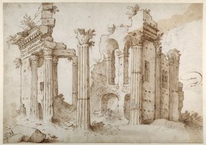 Säulenruinen des Tempels der Minerva, Forum von Nerva, Rom