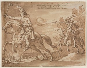 Der Tod zu Pferd jagt einen fliegenden Ritter, 1631 von Sebastian Vrancx