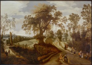 Sommerliche Landschaft mit Spaziergängern von Sebastian Vrancx