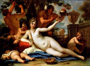 Bacchantin und Satyrn, um 1713