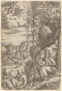 Landschaft mit Rast auf der Flucht nach Ägypten