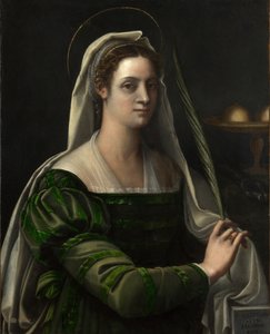 Porträt einer Dame mit den Attributen der Heiligen Agatha, frühe 1530er Jahre von Sebastiano del (c.1485 1547) Piombo