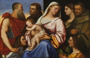 Madonna und Kind mit Heiligen und Stiftern