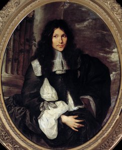 Porträt eines Mannes (lange als Jean Fouquet vermutet). Anonymes Gemälde der Schule von Sebastien Bourdon (1616-1671) von Sebastien (school of) Bourdon