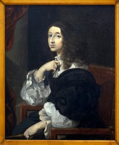 Porträt von Königin Christine von Schweden (Kristina Vasa). von Sébastien Bourdon