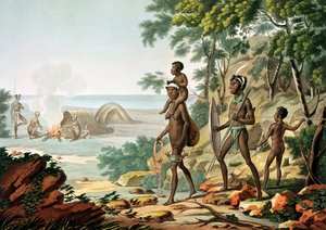 Port Jackson, New Holland: Aborigines-Familie, aus 