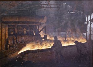 Die Warmwalzwerkstatt der "Roten Nagelschmiede" Fabrik in Leningrad von Semyon Andreevich Pavlov