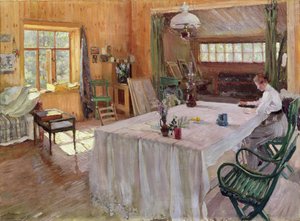 Im Haus des Künstlers Konstantin Korovin (1861-1939) 1907 von Sergei Arsenevich Vinogradov