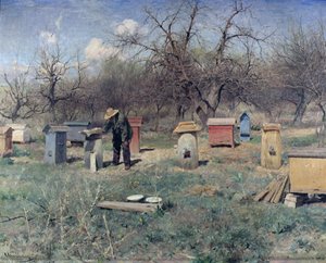 Ein Frühlingstag oder Bienenstöcke, 1899 von Sergei Ivanovich Svetoslavsky