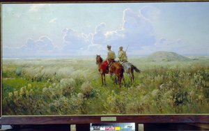 Kosaken in der Steppe von Sergei Ivanovich Vasilkovsky