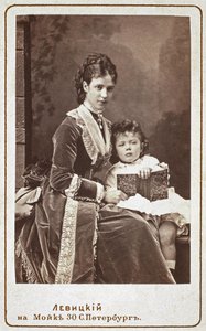 Kaiserin Maria Fjodorowna Dagmar von Dänemark 1847-1928 mit Sohn Nikolaus Alexandrowitsch von Russland