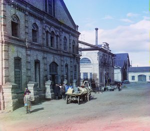 Mechanische Werkstätten zur Fertigstellung von Gussteilen bei den Kasli Eisenwerken, 1905-1915 von Sergey Prokudin Gorsky