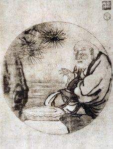 Porträt von Lao-Tzu, chinesischer Philosoph aus dem 6. Jahrhundert v. Chr., Zeichnung von Sesshu Toyo (1420-1506), japanische Zivilisation, Muromachi-Periode von Sesshû Tôyô