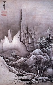 Winterlandschaft (Tinte und Farbe auf Papier) von Sesshû Tôyô