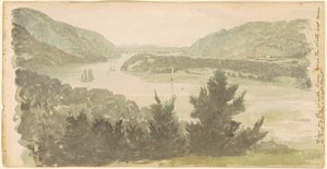 Blick auf den North River von der nordwestlichen Ecke von Fort Clinton—West Point